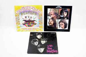 A collection of Beatles vinyl records, including '60s pressings - 3