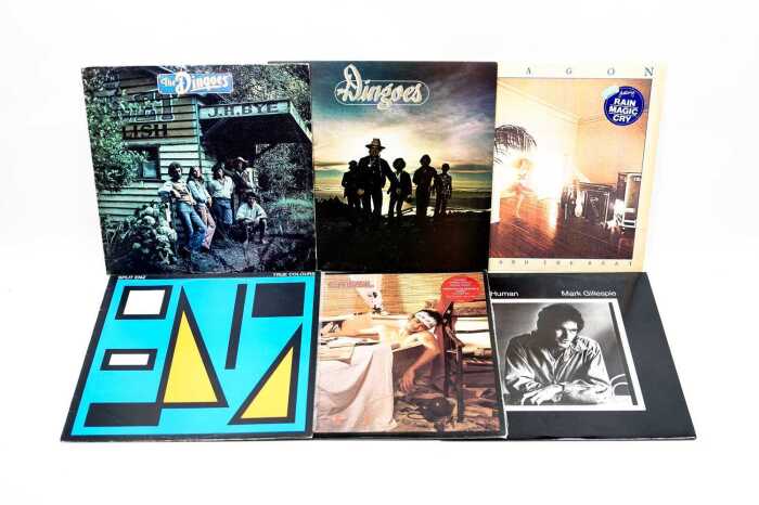 Six Australian Rock vinyl records