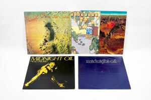 Five Midnight Oil vinyl records