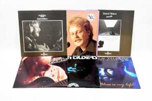 Six Dutch Tilders Australian Blues vinyl records, including three autographed