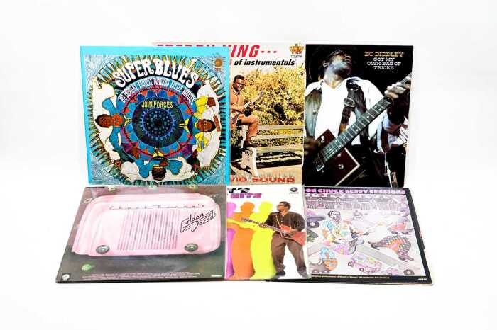 Six Blues guitar vinyl records