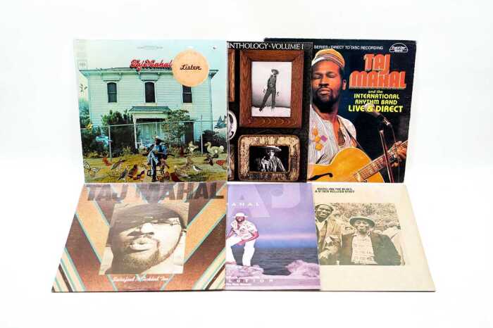 Six Taj Mahal Blues vinyl records