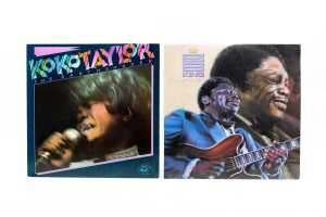 Six Blue vinyl records - 2