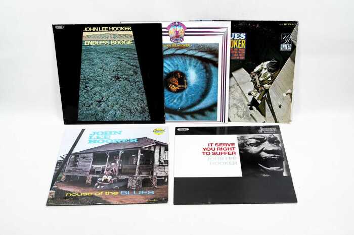 Five John Lee Hooker Blues vinyl records