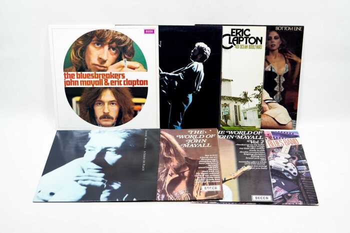 Eight John Mayall and Eric Clapton British Blues vinyl records