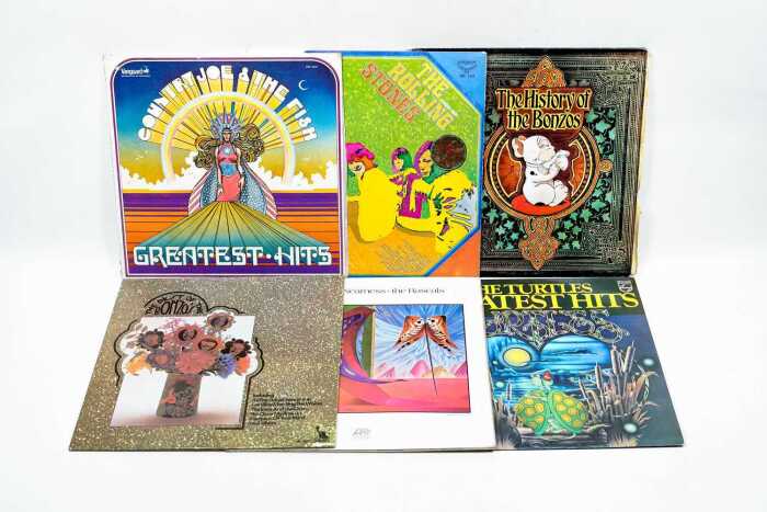 Six Psychedelic Rock vinyl records