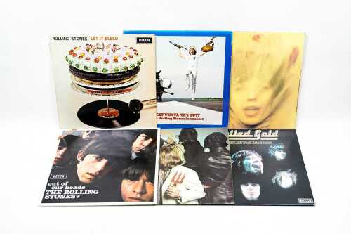 Six Rolling Stones vinyl records