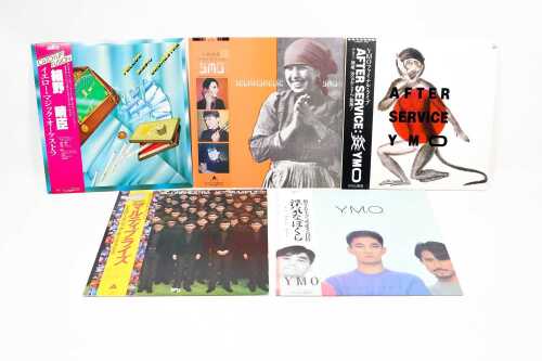 Five Japanese pressed Yellow Magic Orchestra, all with original obi strips