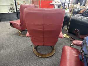 Perceval Lafer Kiri red leather swivel recliner - 3