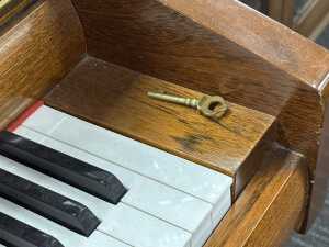Concord upright piano in timber case with stool - 5