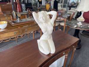 Porcelain decorative nude lady figure