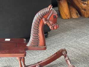 Carved and turned timber children's rocking horse - 2