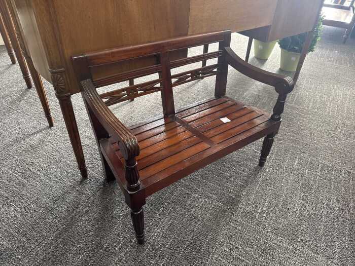 Miniature timber two-seater bench