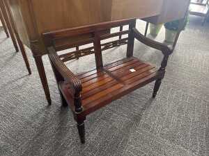 Miniature timber two-seater bench