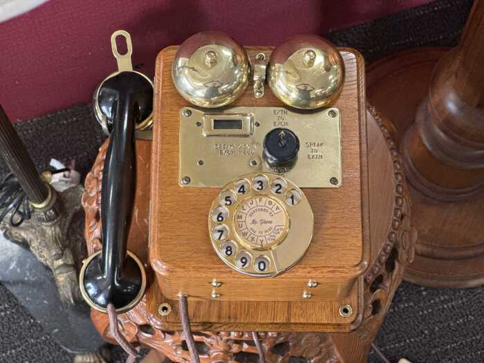 PMG oak cased wall telephone