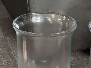 Pair of hurricane clear glass lamps - 2