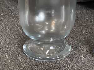 Pair of hurricane clear glass lamps - 3