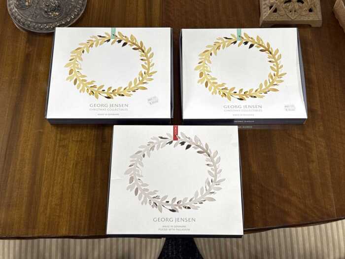 Five Georg Jensen 2016 and 2017 Christmas Collectibles