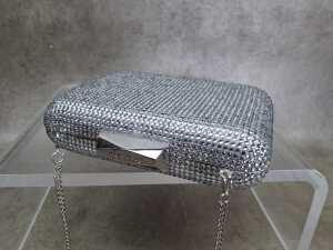 Designer-style silver-tone ball mesh clutch bag - 2