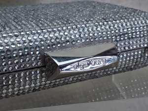 Designer-style silver-tone ball mesh clutch bag - 3