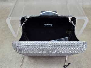 Designer-style silver-tone ball mesh clutch bag - 4