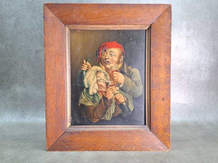 After Jan Felix's Piwarski, Pair of Drunkards, tempera painting on panel