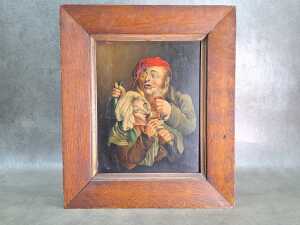 After Jan Felix's Piwarski, Pair of Drunkards, tempera painting on panel