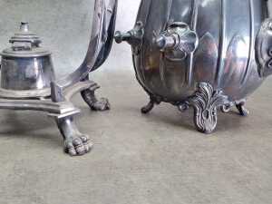 Antique James Dixon and Sons silver plated spirit kettle - 5