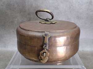 Indian traditional brass chapati box