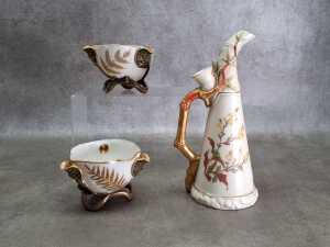 Three antique Royal Worcester porcelain pieces