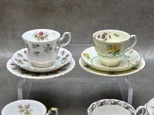 Eight English porcelain Royal Albert and Royal Doulton trios - 2