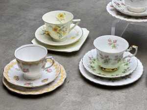 Eight English porcelain Royal Albert and Royal Doulton trios - 3