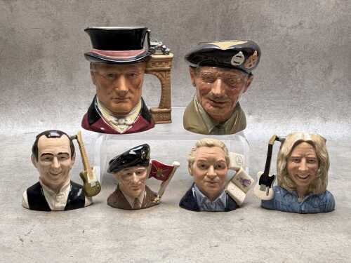 Six Royal Doulton charcter jugs