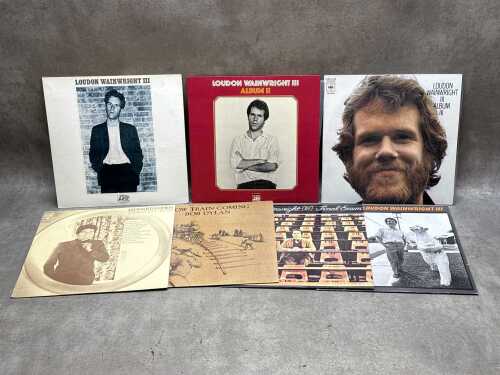 Seven American and Canadian Folk vinyl records