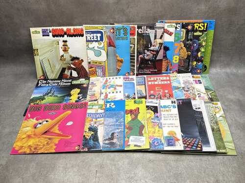 Children's vinyl records, mostly Sesame Street