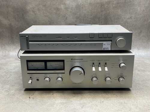 Kenwood KA-801 integrated amplifier with Akai AT-K110 AM/FM tuner