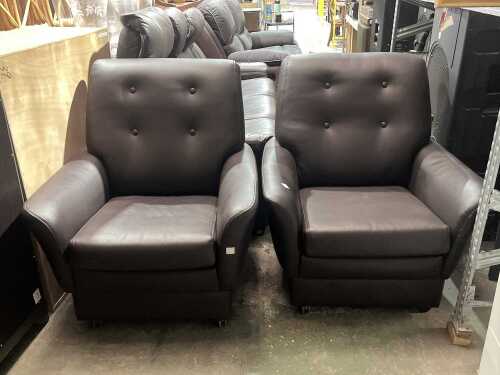 Pair of leather armchairs