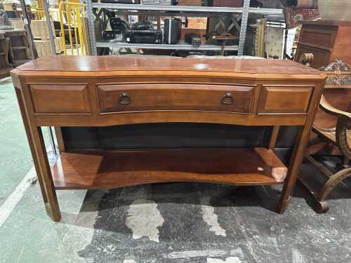 Curved-front timber console