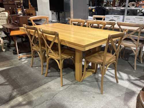 Contemporary seven-piece dining suite