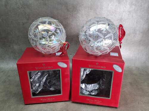 Two Waterford Holiday Heirlooms Royal Araglin ball ornament