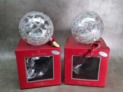 Two Waterford Holiday Heirlooms Royal Araglin ball ornament