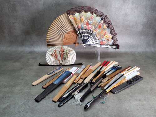 Vintage folding hand fans