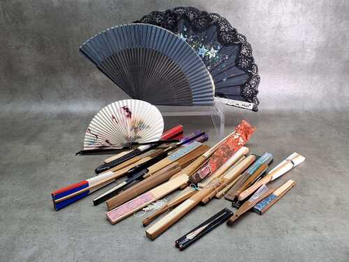 Vintage folding hand fans