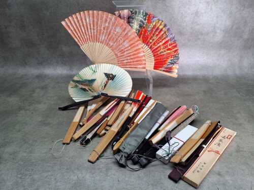 Vintage folding hand fans