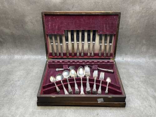English King's pattern silver plated cutlery setting for six