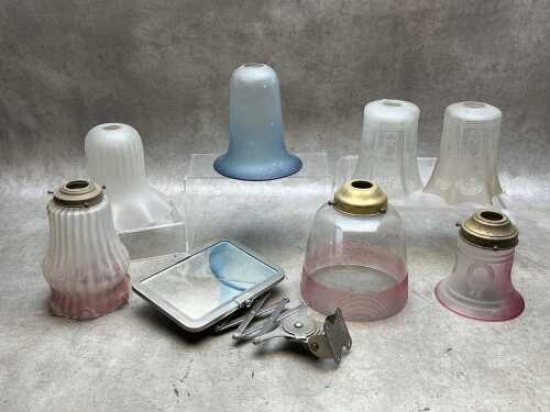 Group of antique light shades