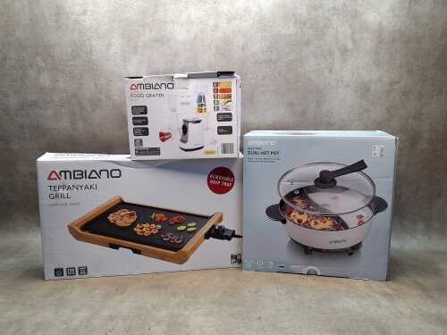 Three Ambiano electric kitchen appliances