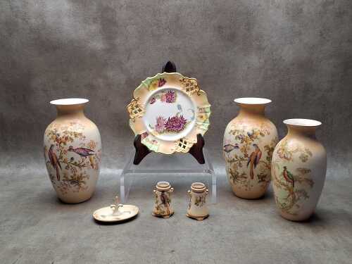 Antique Crown Ducal and Carlton Ware blushware ceramics
