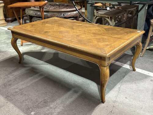 Parquetry timber coffee table