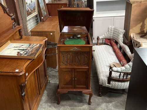 Vintage Glenola gramophone cabinet